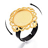 Adjustable Rhombus Alloy & Iron Bezel Cup Ring Base with Rotatable Tray MAK-T012-02G-4