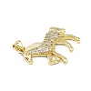 Brass Micro Pave Clear Cubic Zirconia Pendants KK-B177-12G-2