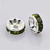 Brass Rhinestone Spacer Beads RB-A014-Z8mm-09S-2