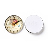 Clock Printed Glass Cabochons GGLA-A002-20mm-YY-2