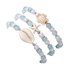 3Pcs 3 Styles Round Acrylic & Glass Beaded Stretch Bracelet Sets BJEW-JB10730-02-5