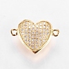 Brass Micro Pave Cubic Zirconia Links ZIRC-L068-27G-1