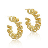 Brass Spiral Laid Stud Earrings for Women EJEW-A121-21G-2