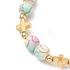 Heart with Eye Alloy Enamel Charm Bracelets BJEW-JB12287-02-4