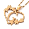 PVD Vacuum Plating 201 Stainless Steel Pendant Necklaces NJEW-R267-02G-G-4