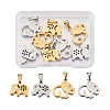 8Pcs 4 Styles 304 Stainless Steel Pendants STAS-TA0001-36-1