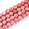 Dyed Synthetic Fossil Beads Strands G-T139-6mm-66D-1