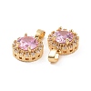 Brass Micro Pave Cubic Zirconia Charms KK-E068-VC423-3