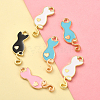 40Pcs 4 Colors Alloy Enamel Pendants ENAM-CJ0002-29-3