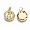 Brass Micro Pave Clear Cubic Zirconia Pendants ZIRC-S067-128-NF-2