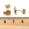 Rack Plating Brass Micro Pave Clear Cubic Zirconia Stud Earrings EJEW-K299-01G-L-5