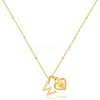Brass Initial and Heart Pendant Necklaces for Women FS-WG01F32-23-1