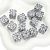 Acrylic Square Floral Beads PW-WGD1F08-01-1