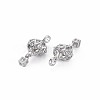 Brass Micro Pave Clear Cubic Zirconia Pendants KK-S364-100-2