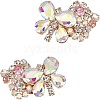 2Pcs Butterfly Alloy Glass Rhinestone Shoe Decoration FIND-AR0005-01C-1
