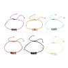 6Pcs 6 Style Natural & Synthetic Gemstone Round Beads Cord Bracelets Set BJEW-JB08014-1