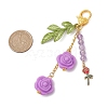 Silicone Rose Pendant Decorations HJEW-JM02590-01-3