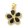 Rack Plating Brass Micro Pave Cubic Zirconia Pendants KK-G513-93G-03-1