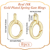 8Pcs Brass Spring Gate Rings KK-BBC0028-43G-2