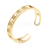 Colorful Cubic Zirconia Star Open Cuff Bangle BJEW-A123-15G-3