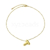 Ion Plating(IP) Initial Letter 304 Stainless Steel Pendant Necklace NJEW-R265-05G-T-2