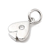Brass Micro Pave Cubic Zirconia Charms KK-C139-08P-2