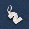 Number Series 925 Sterling Silver Charms STER-Q002-01C-2