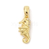 Rack Plating Leaf Brass Clear Cubic Zirconia Pendants KK-S407-13G-B-1