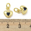 Rack Plating Brass Micro Pave Cubic Zirconia Charms KK-E114-01G-02-3