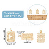 ARRICRAFT 6Pcs 6 Style Brass Pendants KK-AR0003-66-2