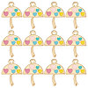 SUNNYCLUE 30Pcs Umbrella with Heart Alloy Enamel Pendants ENAM-SC0002-98-1