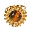 Round Natural Tiger Eye Finger Rings RJEW-Q822-16G-01-2