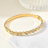 304 Stainless Steel & Rhinestone Hinged Bangles for Women BJEW-Z178-02G-2