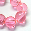 Baking Painted Transparent Glass Round Bead Strands X-DGLA-Q022-8mm-07-2