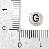 925 Sterling Silver Flat Round with Letter Beads STER-G044-01AS-G-3