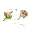 Flower Handmade Glass Seed Beads & Acrylic Beads Dangle Earrings EJEW-MZ00359-4