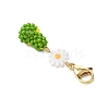 Avocado Glass Seed Beaded Pendant Decorations HJEW-MZ00184-4