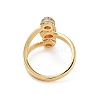 Brass Micro Pave Clear Cubic Zirconia Open Cuff Ring for Women RJEW-Z055-04G-01-3