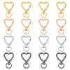 DICOSMETIC 16Pcs 4 Colors Zinc Alloy Heart Shaped Swivel Hook Clasps FIND-DC0004-52-1