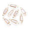 Brass Pave Clear Cubic Zirconia Links/Connector Charms ZIRC-T017-08KCG-1