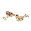 Brass Micro Pave Red Cubic Zirconia Pendants X-ZIRC-P086-28G-2
