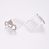 Rhinestone Hair Combs OHAR-WH0016-01A-S-1