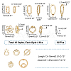   40Pcs 10 Style  Alloy Stud Earring Findings FIND-PH0008-36-3