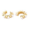 Brass Sun Cuff Earrings with Cubic Zirconia EJEW-K251-14G-2