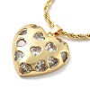 Heart Brass Micro Pave Clear Cubic Zirconia Pendant Necklaces for Women NJEW-S385-04A-G-2