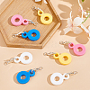 8Pcs 4 Colors Silicone Straw Pendants FIND-GO0003-51-4