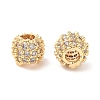 Brass Clear Cubic Zirconia Bead KK-B102-36G-1