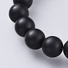 Natural Black Agate(Dyed & Heated) Stretch Bracelets BJEW-JB04584-01-3