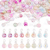 80Pcs 8 Colors Baking Paint Crackle Glass Pendants PALLOY-TAC0186-1