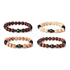 Wooden & Non-magnetic Synthetic Hematite Beaded Bracelet Sets BJEW-JB09063-1